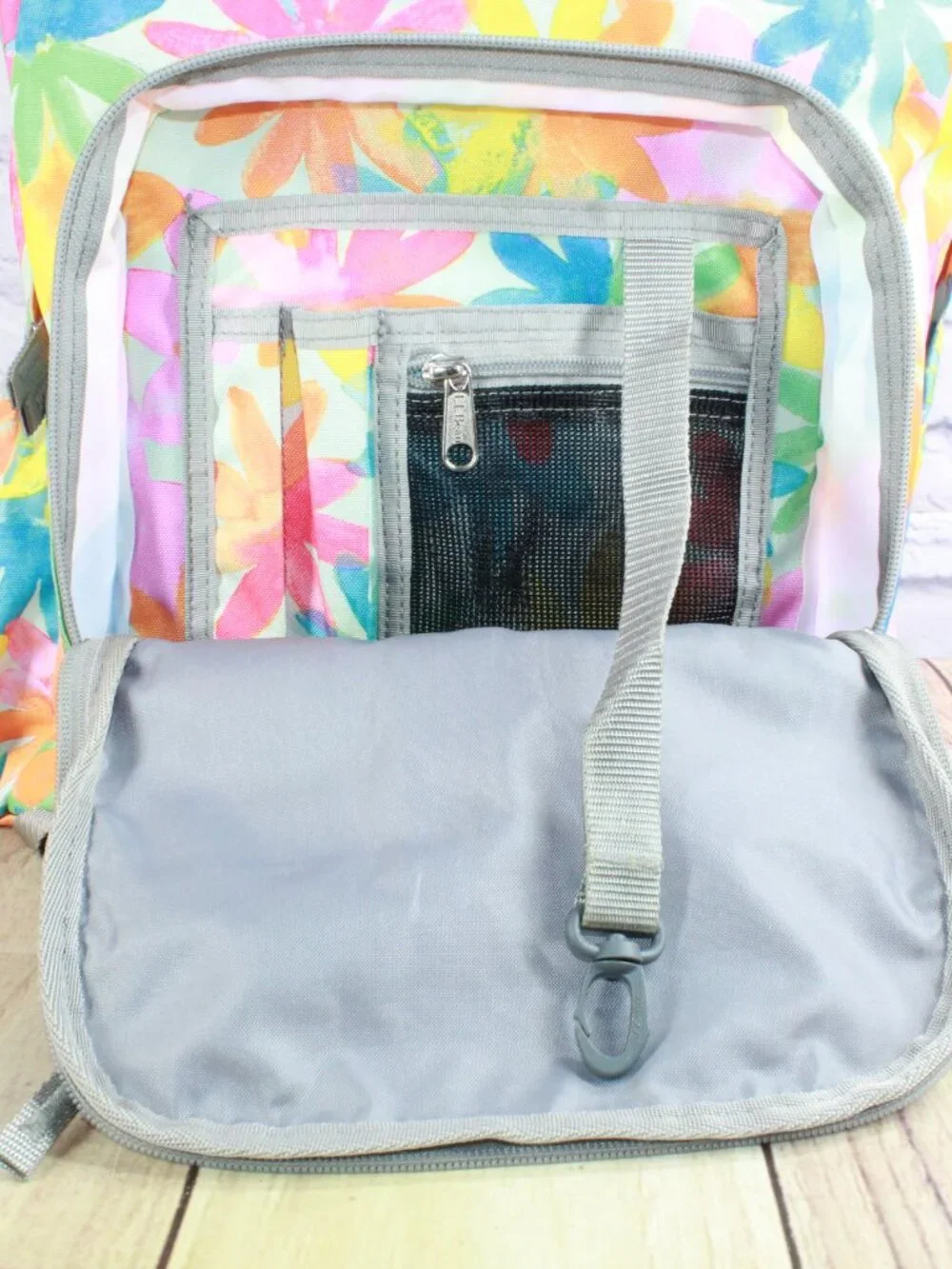 READ - LL Bean Original 24L Book Pack School Travel Multicolor Flowers